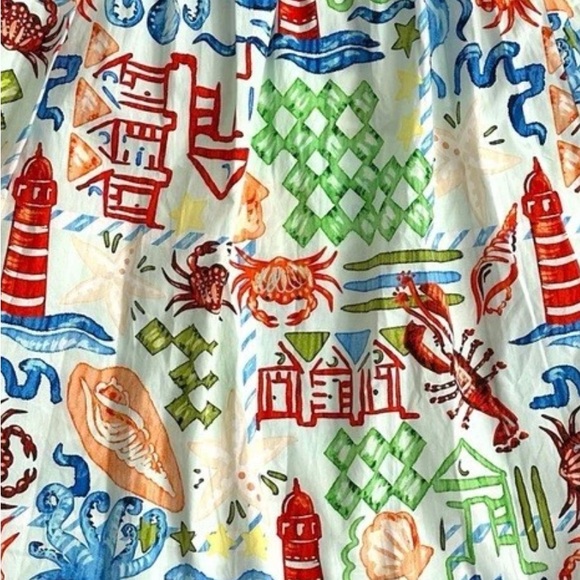 NWT Hunter Bell Quincy Dress in Surfside Nantucket Cape Cod Lighthouse Midi sz 4 - Picture 4 of 4